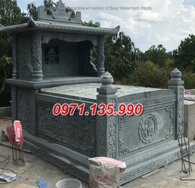 Mộ đá đôi - Mẫu mộ đôi bằng đá đơn giản đẹp bán tại Quảng Nam