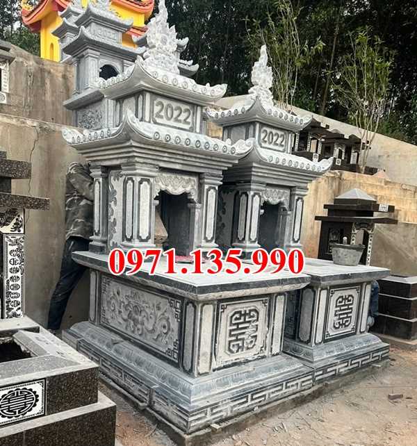 Mộ đá đôi - Mẫu mộ đôi bằng đá đơn giản đẹp bán tại Quảng Nam