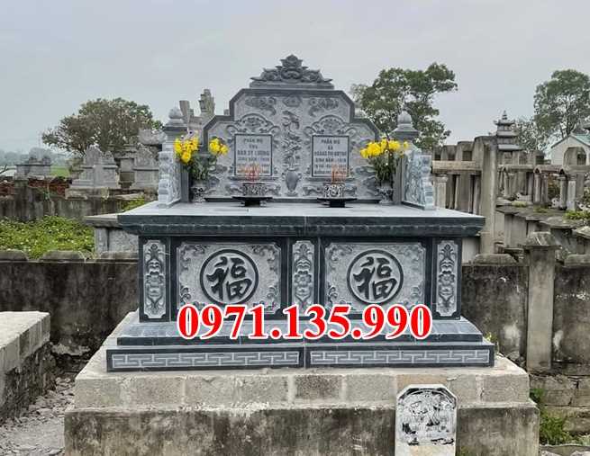 Mộ đá đôi - Mẫu mộ đôi bằng đá đơn giản đẹp bán tại Quảng Trị