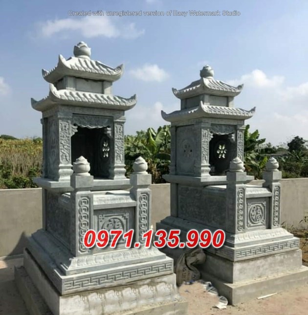 Mộ đá đôi - Mẫu mộ đôi bằng đá đơn giản đẹp bán tại Quảng Bình