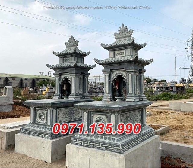 Mộ đá đôi - Mẫu mộ đôi bằng đá đơn giản đẹp bán tại Quảng Bình
