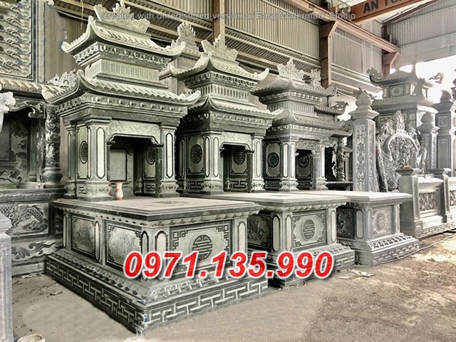 Mộ đá đôi - Mẫu mộ đôi bằng đá đơn giản đẹp bán tại Quảng Bình