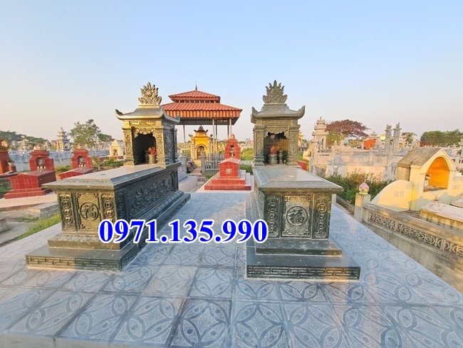 Mộ đá đôi - Mẫu mộ đôi bằng đá đơn giản đẹp bán tại Quảng Bình