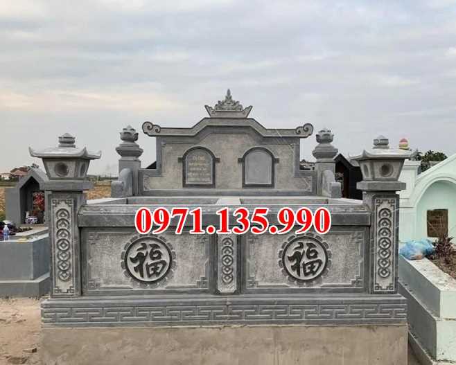 Mộ đá đôi - Mẫu mộ đôi bằng đá đơn giản đẹp bán tại hà tĩnh