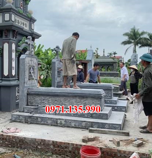 Mộ đá đôi - Mẫu mộ đôi bằng đá đơn giản đẹp bán tại Nghệ An