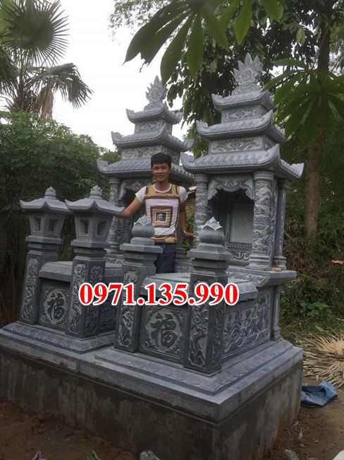 Mộ đá đôi - Mẫu mộ đôi bằng đá đơn giản đẹp bán tại Nghệ An