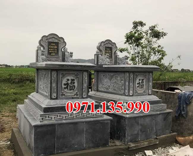 Mộ đá đôi - Mẫu mộ đôi bằng đá đơn giản đẹp bán tại Sơn La