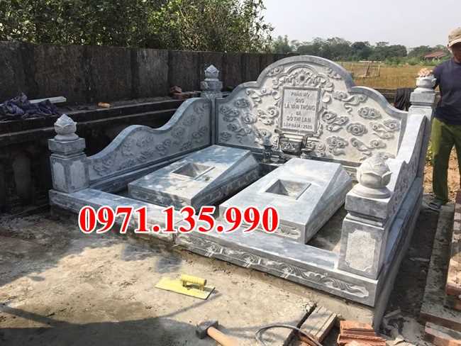 Mộ đá đôi - Mẫu mộ đôi bằng đá đơn giản đẹp bán tại Sơn La