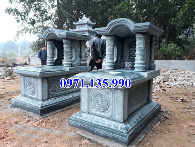 Mộ đá đôi - Mẫu mộ đôi bằng đá đơn giản đẹp bán tại Hà Nam