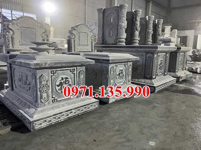 Mộ đá đôi - Mẫu mộ đôi bằng đá đơn giản đẹp bán tại Hà Nam