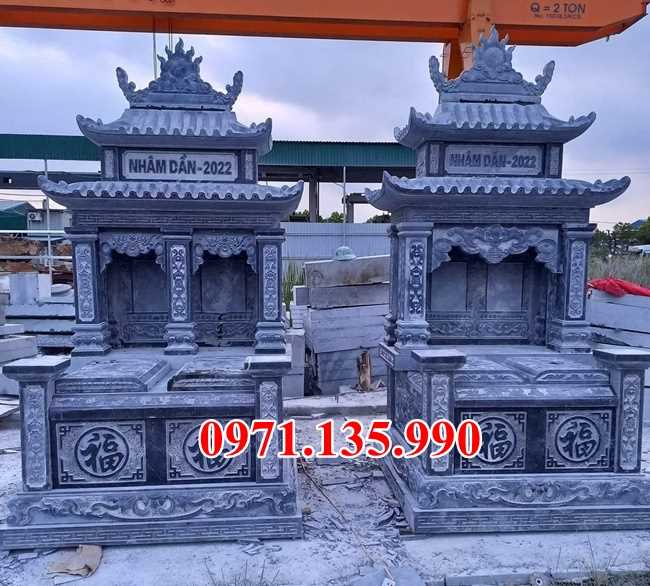 Mộ đá đôi - Mẫu mộ đôi bằng đá đơn giản đẹp bán tại Nam Định