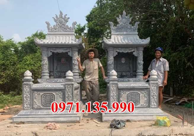 Mộ đá đôi - Mẫu mộ đôi bằng đá đơn giản đẹp bán tại Nam Định