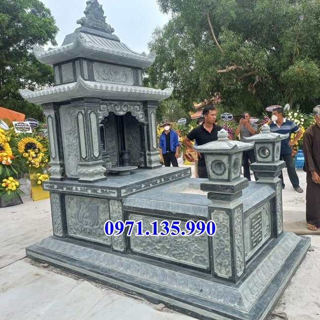 Mộ đá đôi - Mẫu mộ đôi bằng đá đơn giản đẹp bán tại Lạng Sơn