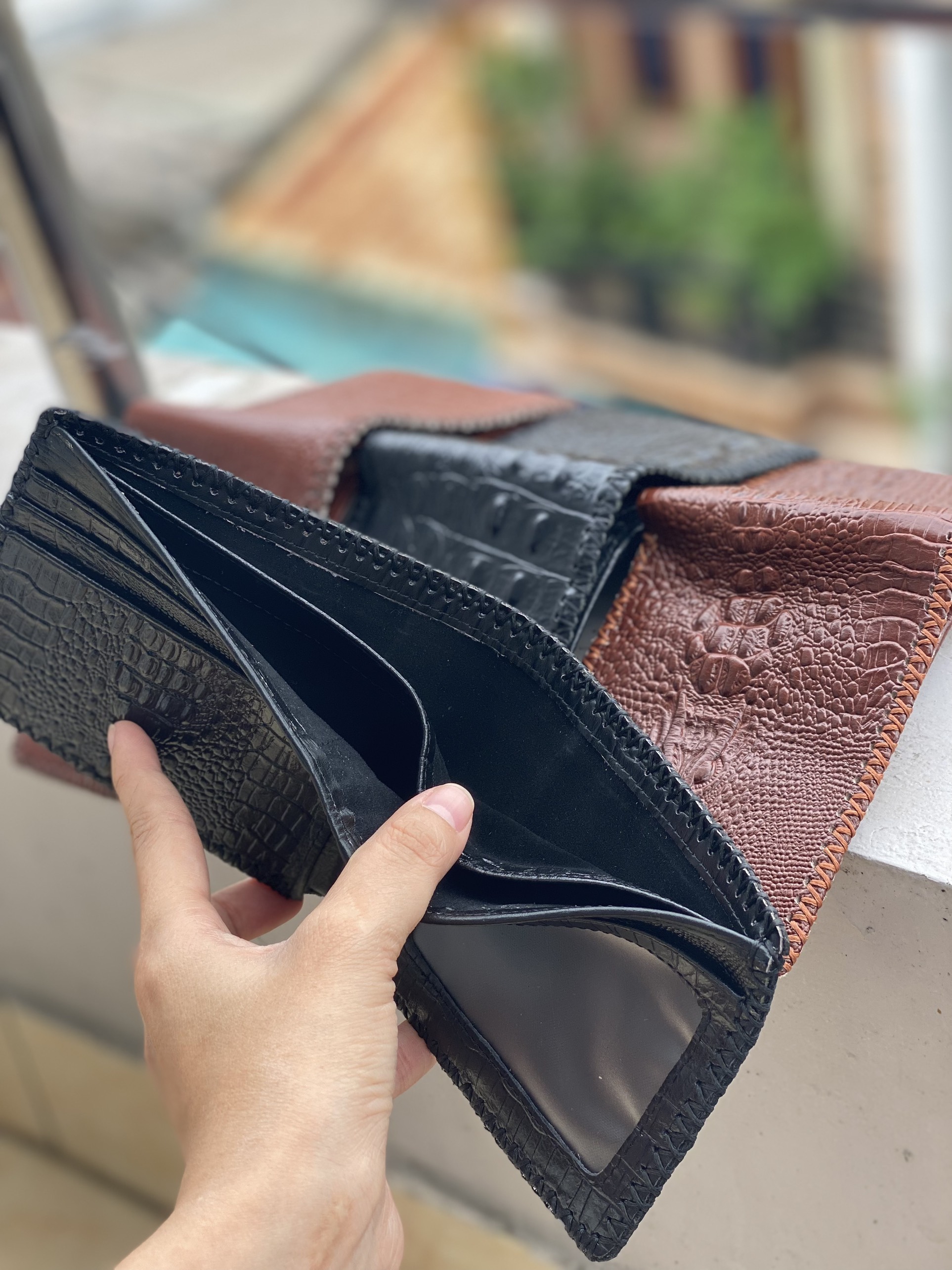 Ví vân cá khâu viền - giá sỉ tạo xưởng không qua trung gian