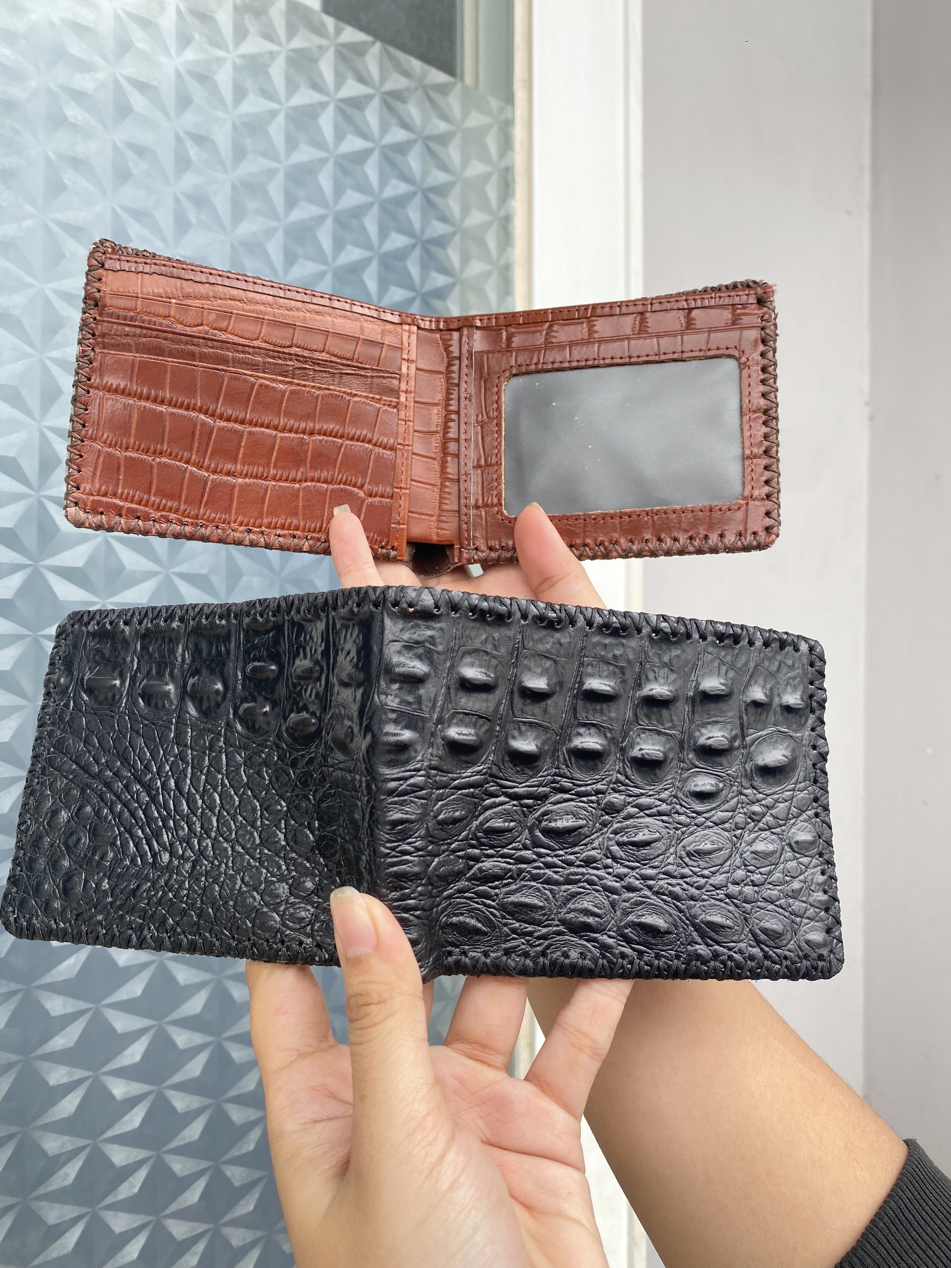 Ví vân cá khâu viền - giá sỉ tạo xưởng không qua trung gian