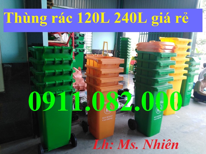 Thùng rác 120 lít 240 lít màu đen giá sỉ lẻ- lh 0911082000