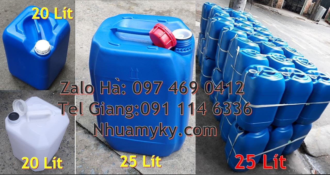 Bán can nhựa lớn 25l màu xanh, can nhựa 30l đựng hóa chất giá rẻ hcm