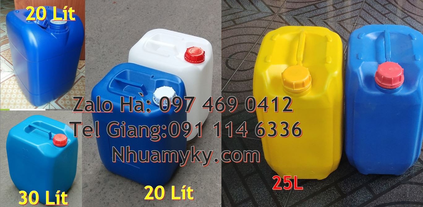 Bán can nhựa lớn 25l màu xanh, can nhựa 30l đựng hóa chất giá rẻ hcm