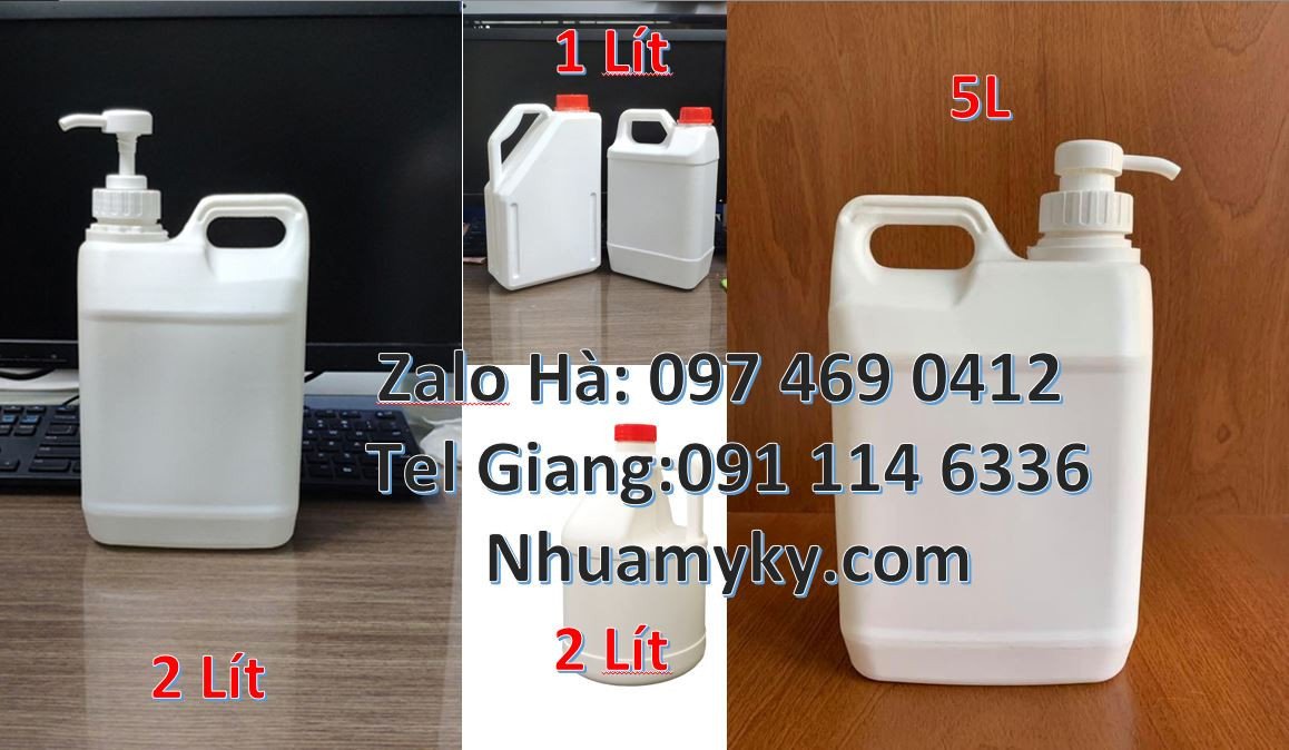 Bán can nhựa hdpe 2l đựng dầu ăn,can nhựa nhỏ đựng hóa chất xăng dầu