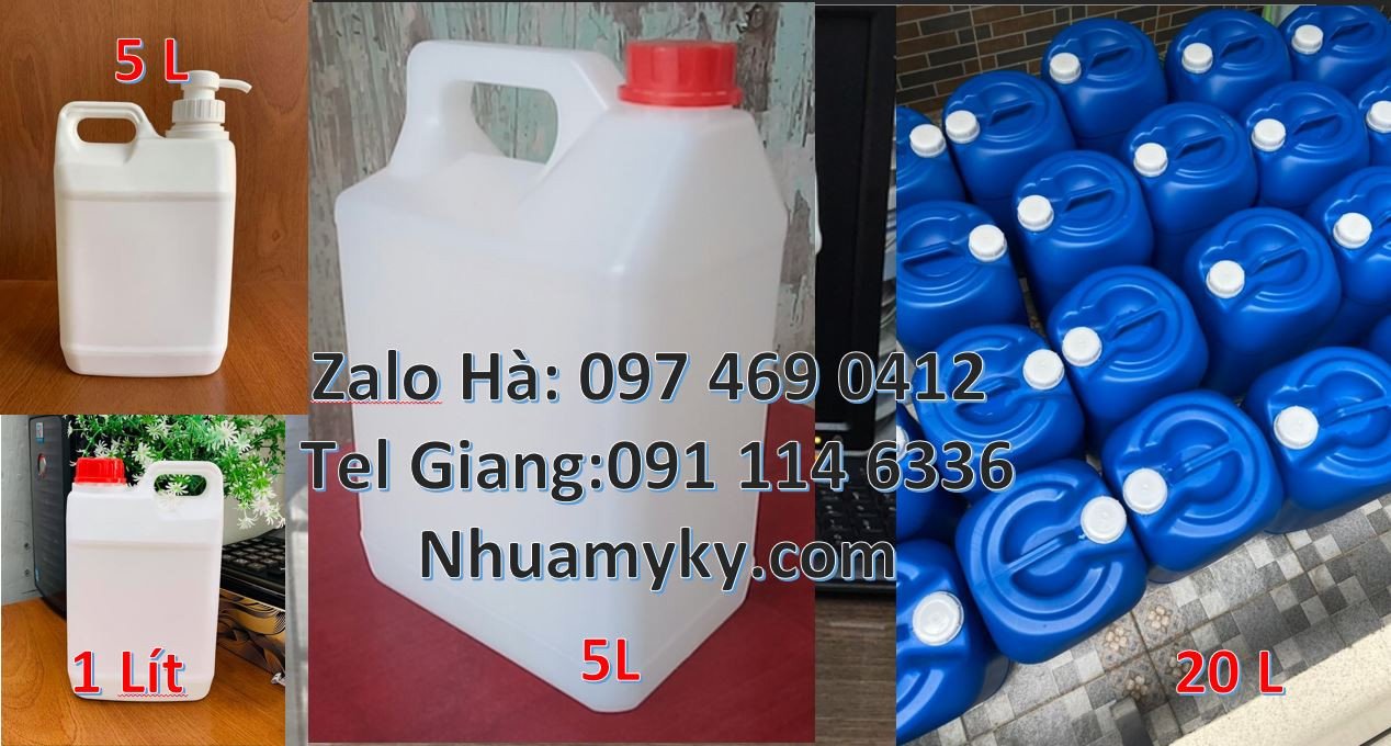 Bán can nhựa hdpe 2l đựng dầu ăn,can nhựa nhỏ đựng hóa chất xăng dầu