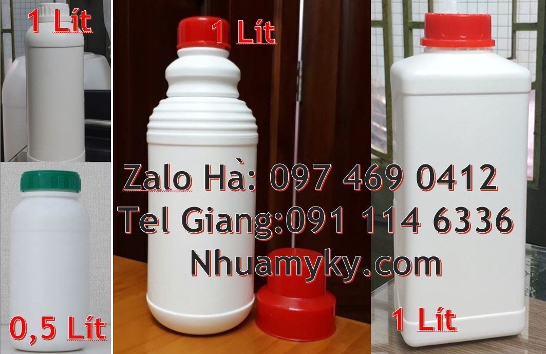 Bán chai nhựa giá rẻ 1l,chai nhựa hdpe màu trắng 1l chất lượng cao hcm