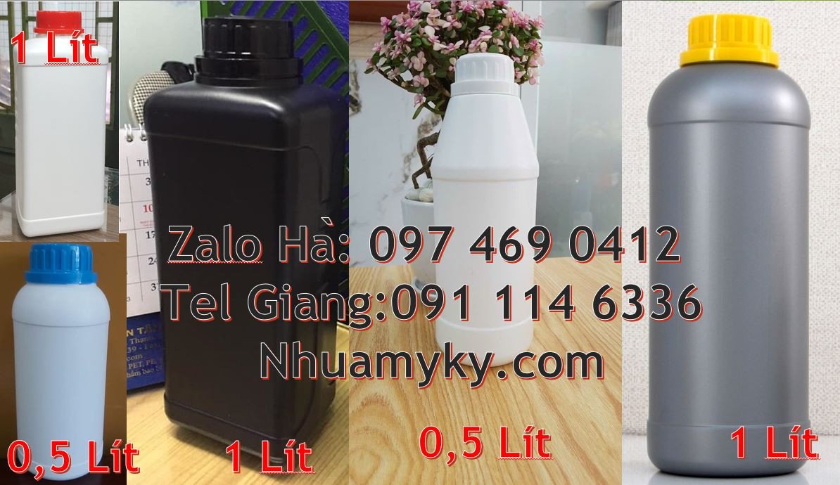 Bán chai nhựa giá rẻ 1l,chai nhựa hdpe màu trắng 1l chất lượng cao hcm