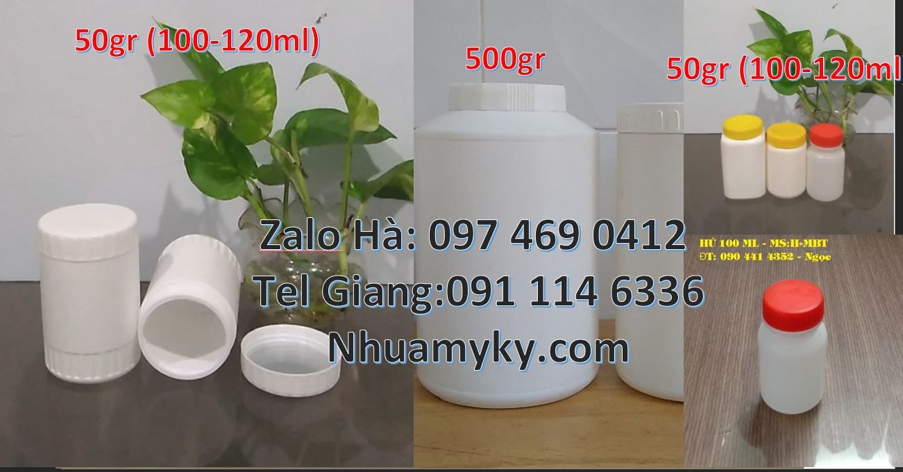 Bán hũ nhựa đựng thực phẩm,hũ nhựa 100g đựng mỹ phẩm,hũ nhựa 500g mới