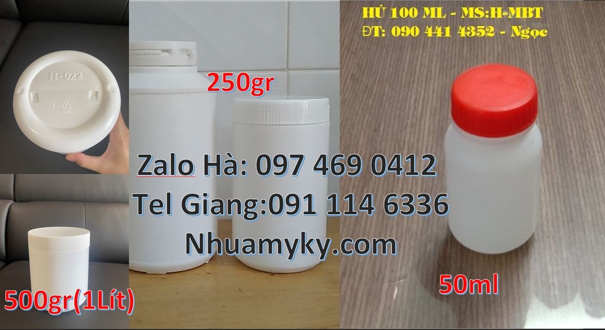 Bán hũ nhựa đựng thực phẩm,hũ nhựa 100g đựng mỹ phẩm,hũ nhựa 500g mới