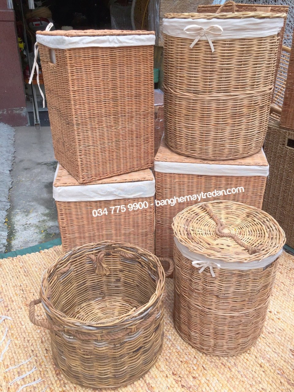 Thùng mây tre đan để đồ đa năng - Mây Tre Lục Bình