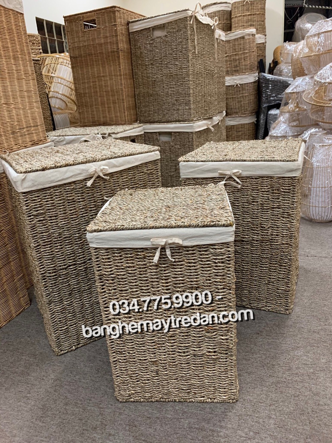 Thùng mây tre đan để đồ đa năng - Mây Tre Lục Bình