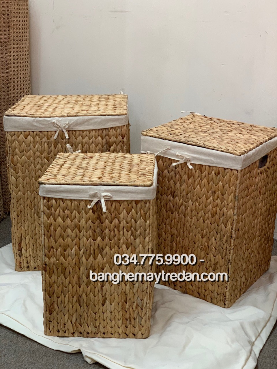 Thùng mây tre đan để đồ đa năng - Mây Tre Lục Bình