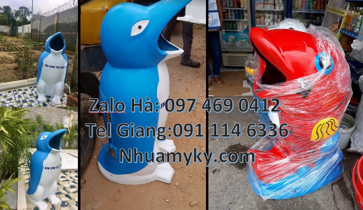 Bán thùng rác hình con vật,thùng rác hình con gấu giá rẻ,thùng rác cá