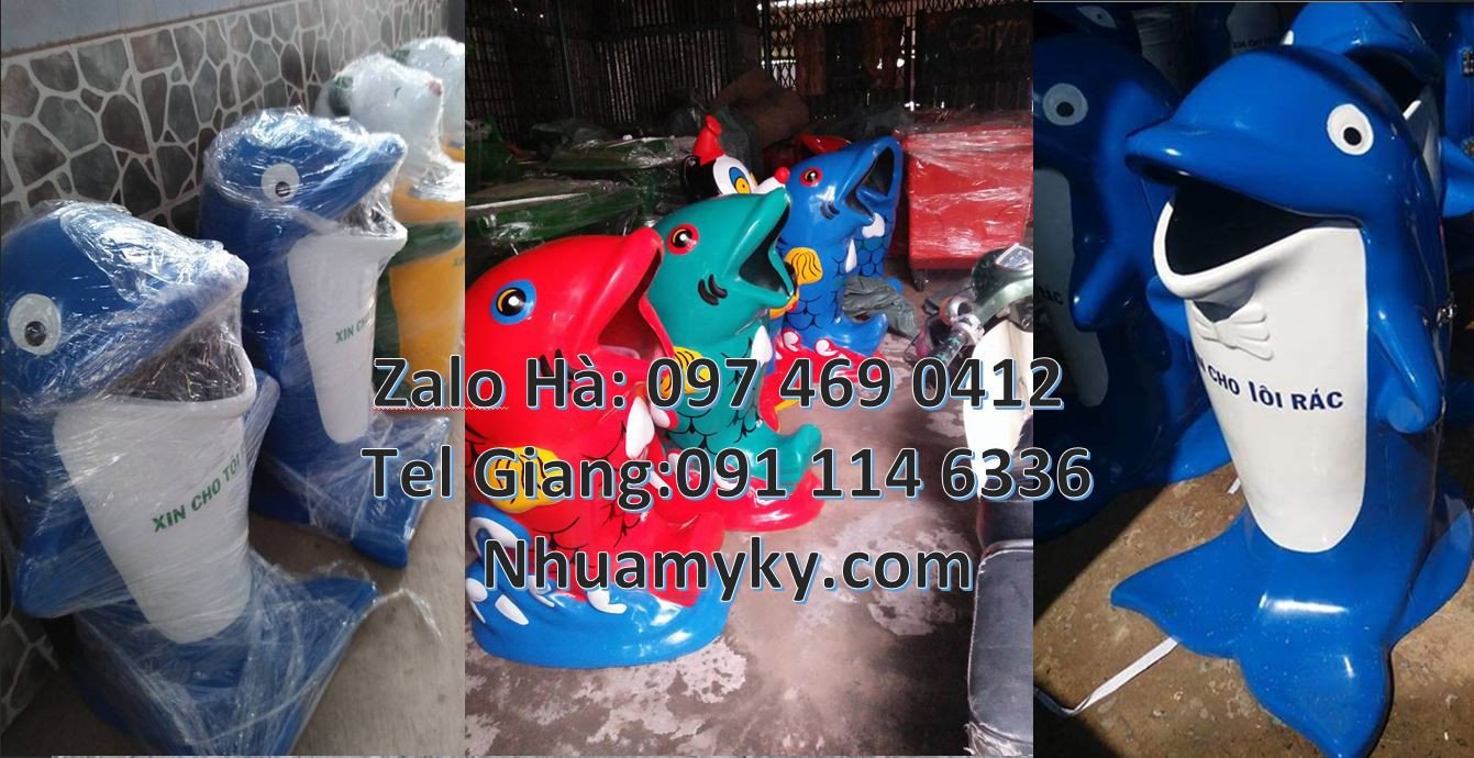 Bán thùng rác hình con vật,thùng rác hình con gấu giá rẻ,thùng rác cá