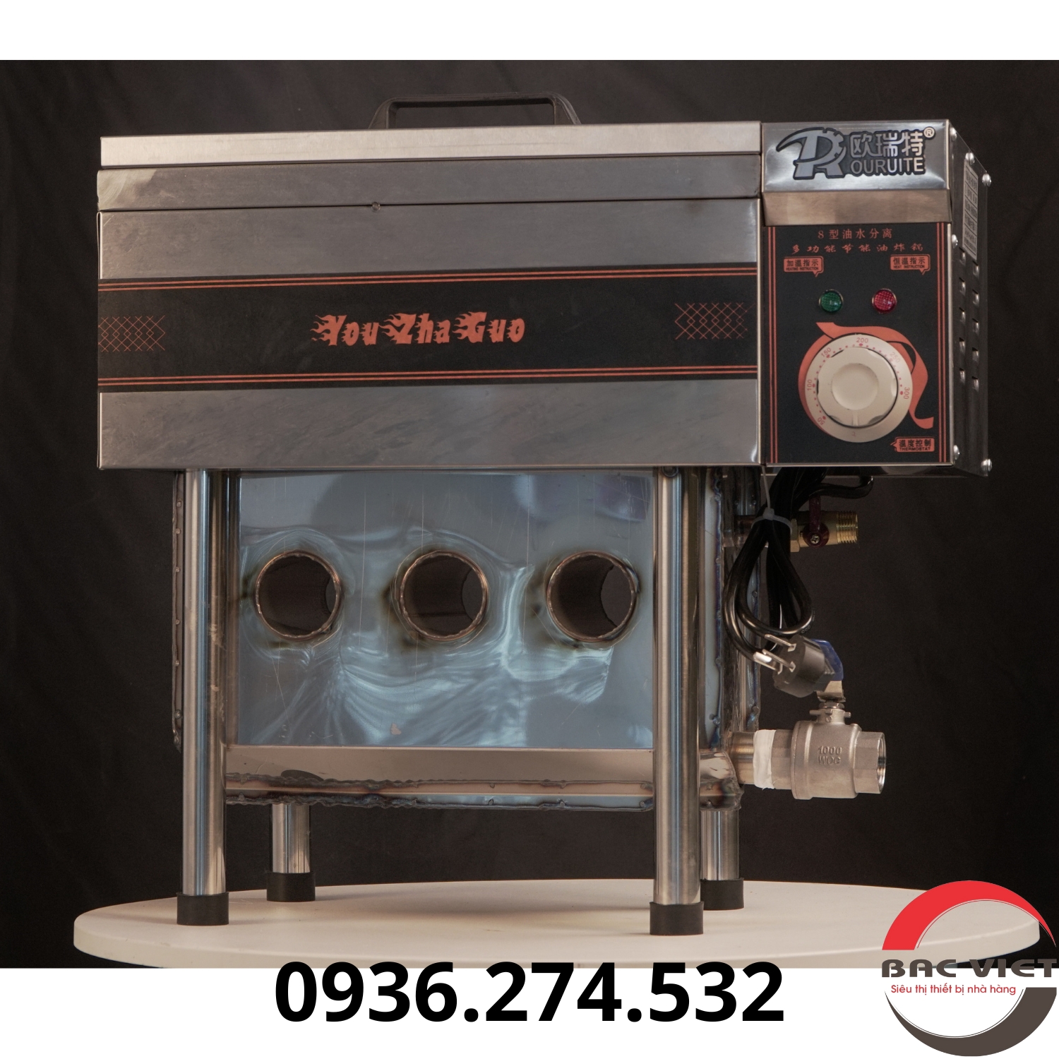 Bếp chiên dầu nước 10L, bếp chiên tách dầu mini