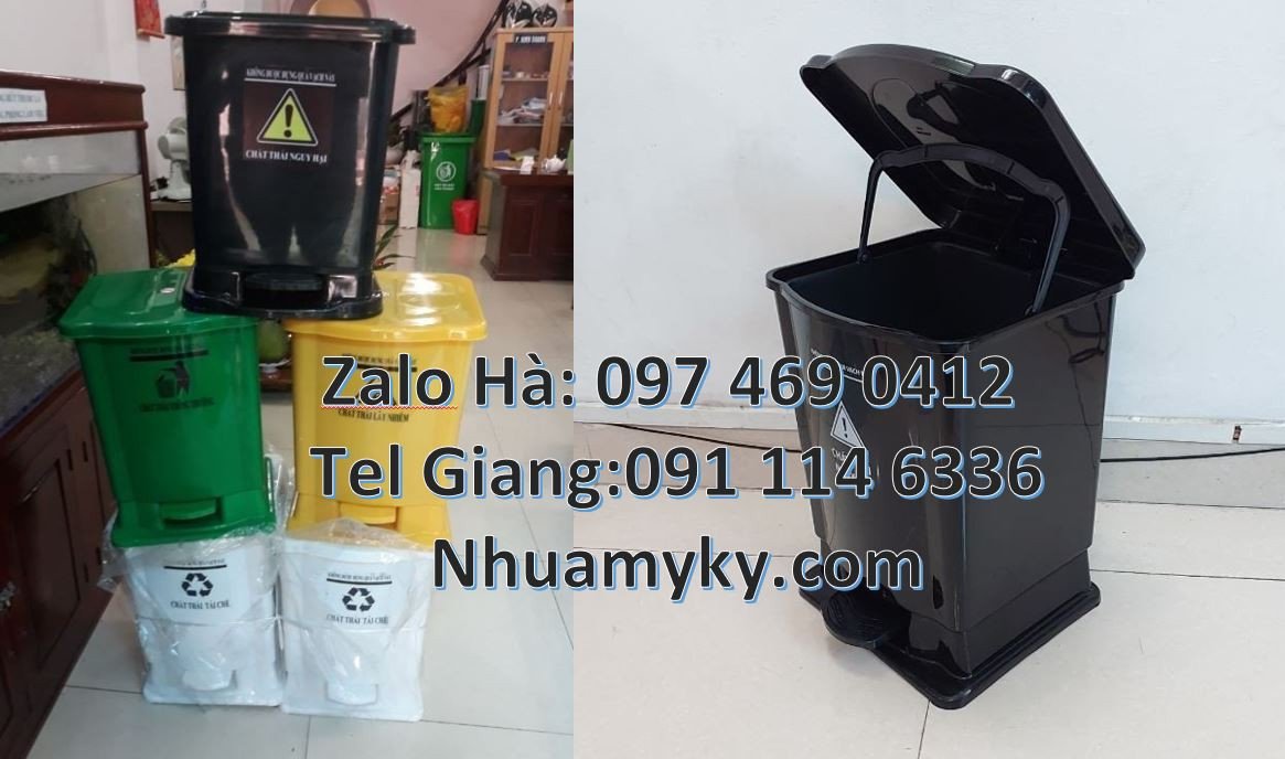 Bán thùng rác y tế cỡ nhỏ 20l,thùng phân loại rác y tế 60l,thùng rác