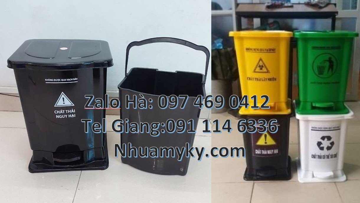 Bán thùng rác y tế cỡ nhỏ 20l,thùng phân loại rác y tế 60l,thùng rác