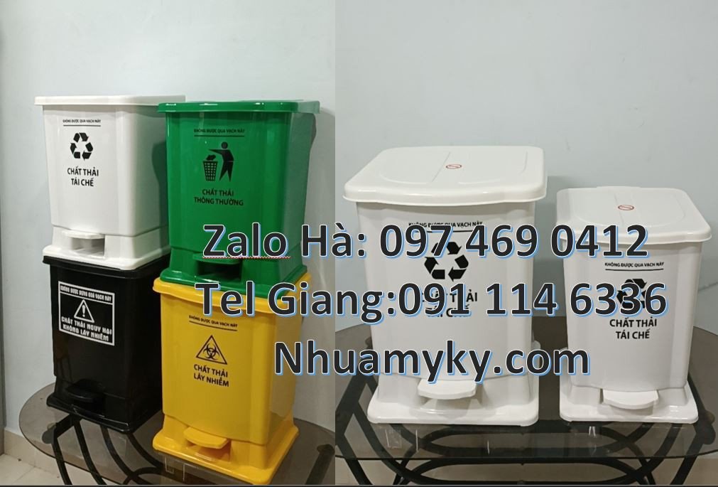 Bán thùng rác y tế cỡ nhỏ 20l,thùng phân loại rác y tế 60l,thùng rác