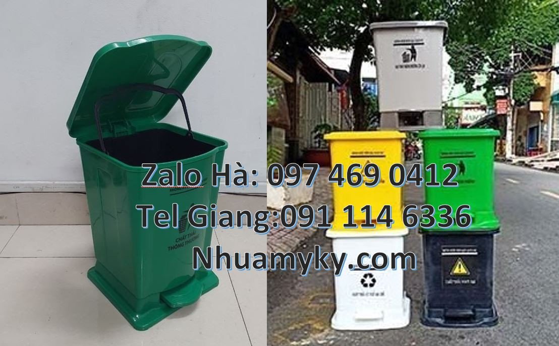 Bán thùng rác y tế cỡ nhỏ 20l,thùng phân loại rác y tế 60l,thùng rác