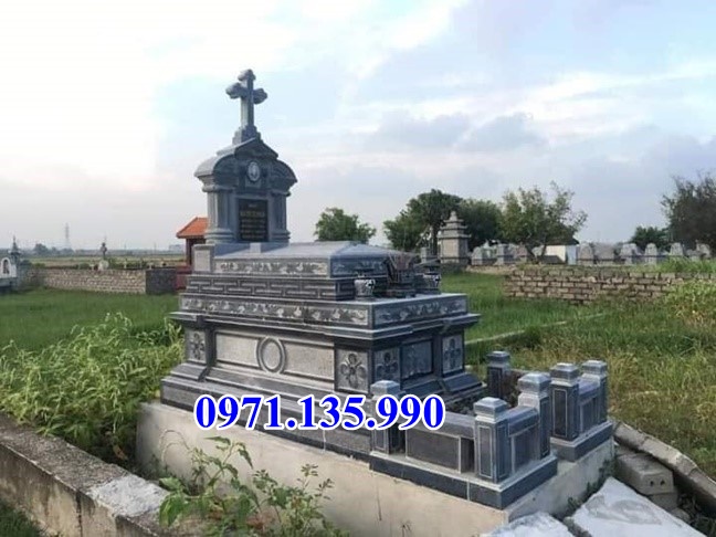 Mộ đá công giáo - Mẫu mộ công giáo bằng đá đơn giản đẹp bán Điện Biên