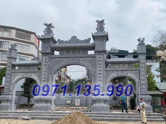 Mẫu cổng làng đình chùa miếu bằng đá đơn giản đẹp bán tại Ninh Thuận