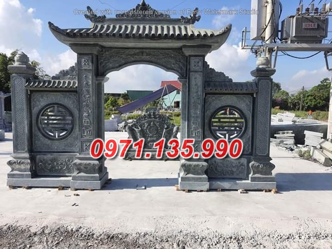 Mẫu cổng làng đình chùa miếu bằng đá đơn giản đẹp bán tại Ninh Thuận