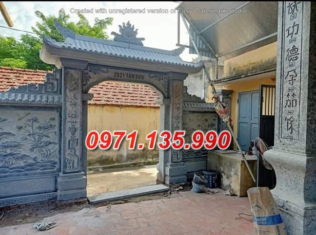 Mẫu cổng làng đình chùa miếu bằng đá đơn giản đẹp bán tại Ninh Thuận