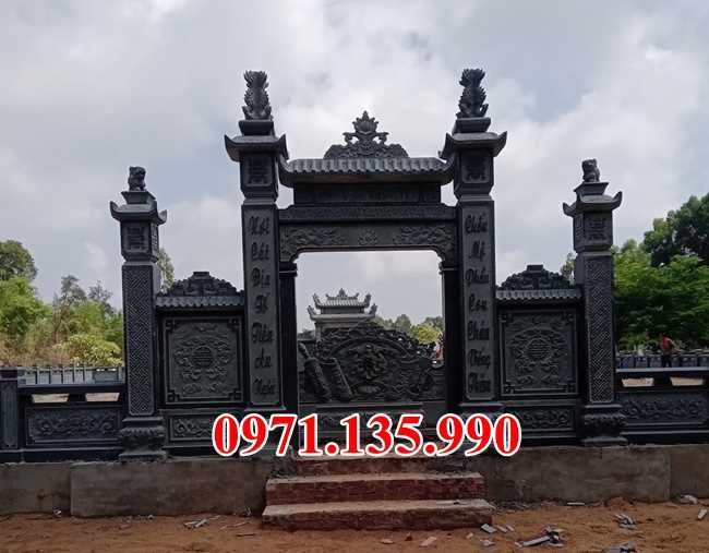Mẫu cổng làng đình chùa miếu bằng đá đơn giản đẹp bán tại Ninh Thuận