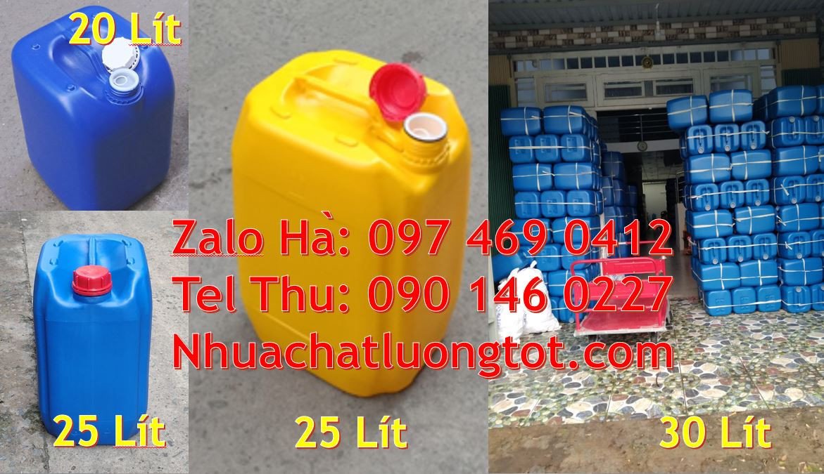 Can nhựa lớn 20l đựng hóa chất,can nhựa 25l đựng nước uống,can nhựa hd