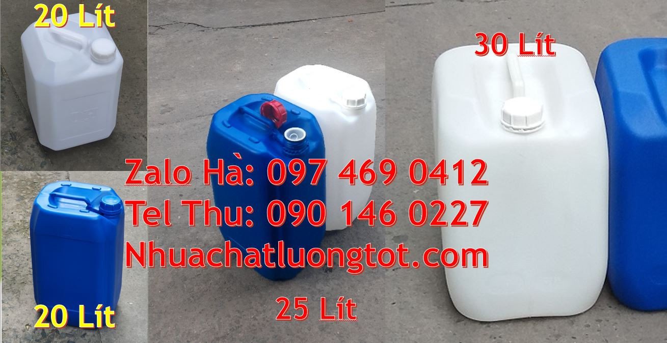 Can nhựa lớn 20l đựng hóa chất,can nhựa 25l đựng nước uống,can nhựa hd