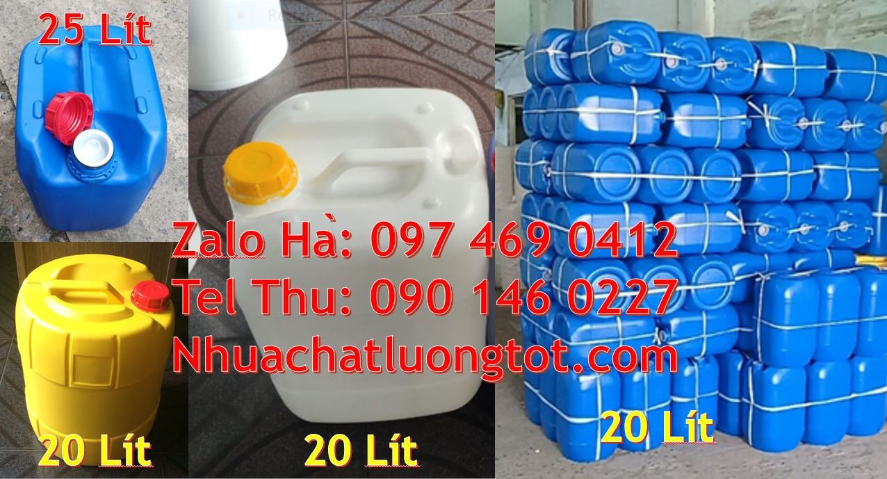 Can nhựa lớn 20l đựng hóa chất,can nhựa 25l đựng nước uống,can nhựa hd