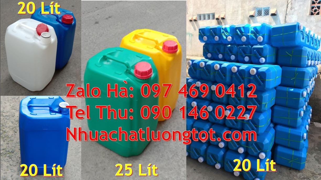 Can nhựa lớn 20l đựng hóa chất,can nhựa 25l đựng nước uống,can nhựa hd