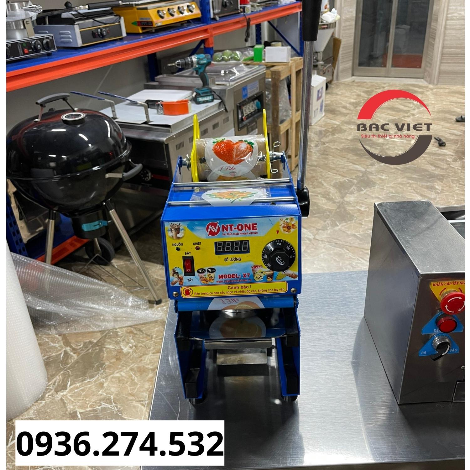 Máy dập miệng cốc trà chanh, trà sữa, nước mía...