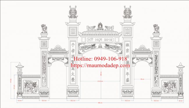 12 mẫu cổng nhà thờ họ bằng đá.