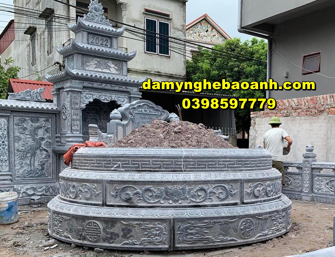 +89 hình ảnh mộ tròn đá xanh nguyên khối đặt tại nha trang khánh hoà